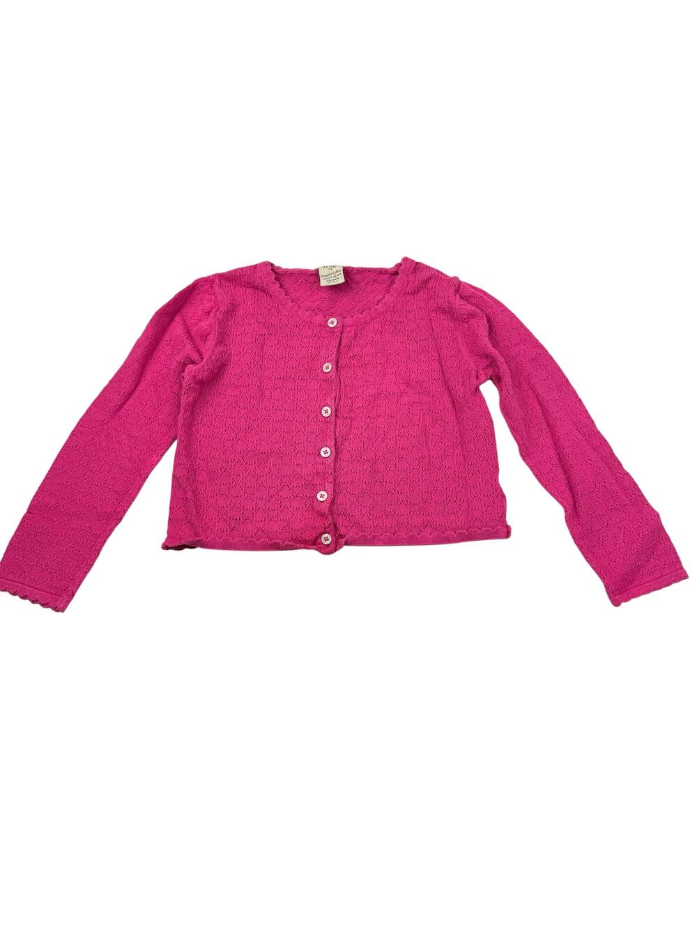 Frugi Organic Pink Knit Cardigan Sweater, Size 7/8